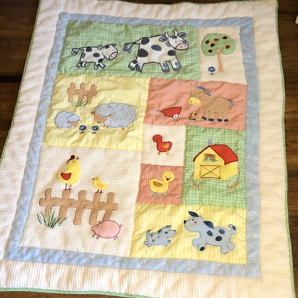 Baby Quilt Farmyard Friends KIDS LINE - Picture 2 of 12